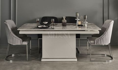 Medusa Home - Clara Beyaz Yemek Masası
